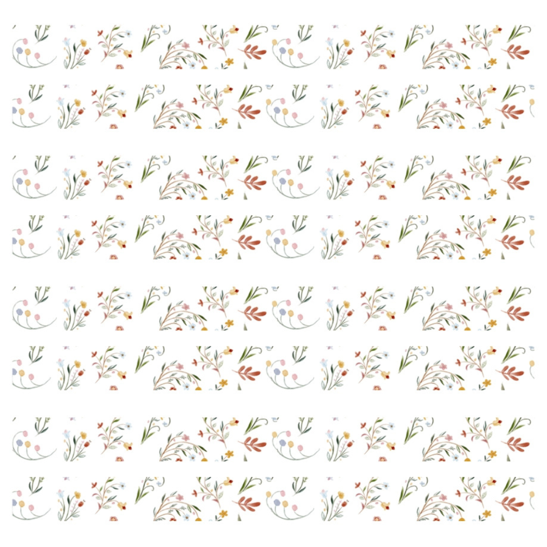 Cinta adhesiva - Estampado floral - 15 mm x 10 m