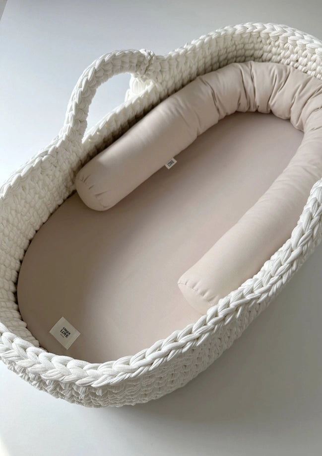 Rollo de cojín para cestas de bebé | beige natural