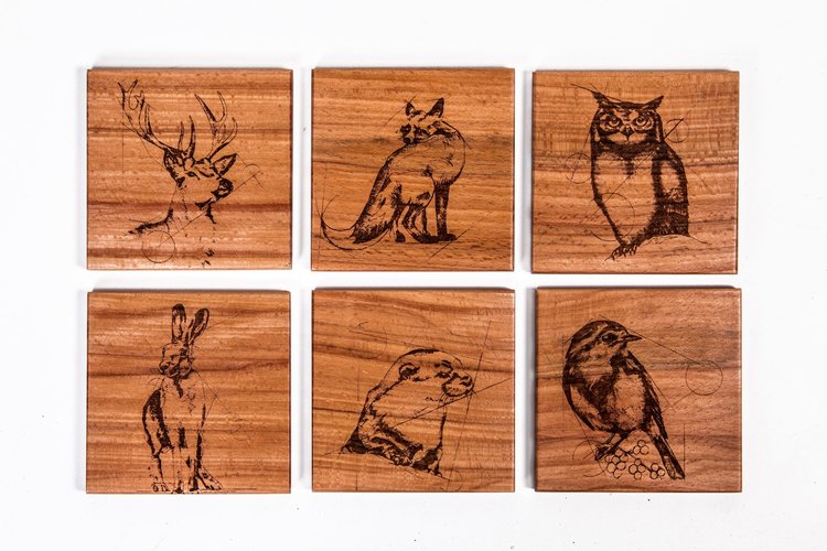Manteles individuales y posavasos. Colección Native (juego de 6) en caja
