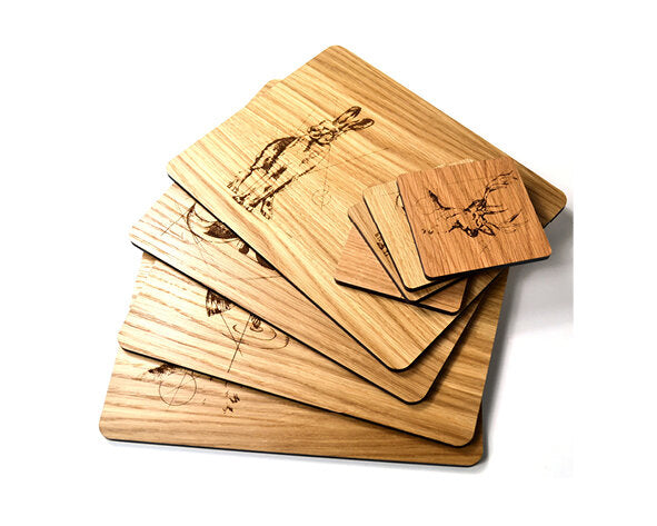 Manteles individuales y posavasos. Colección Native (juego de 6) en caja