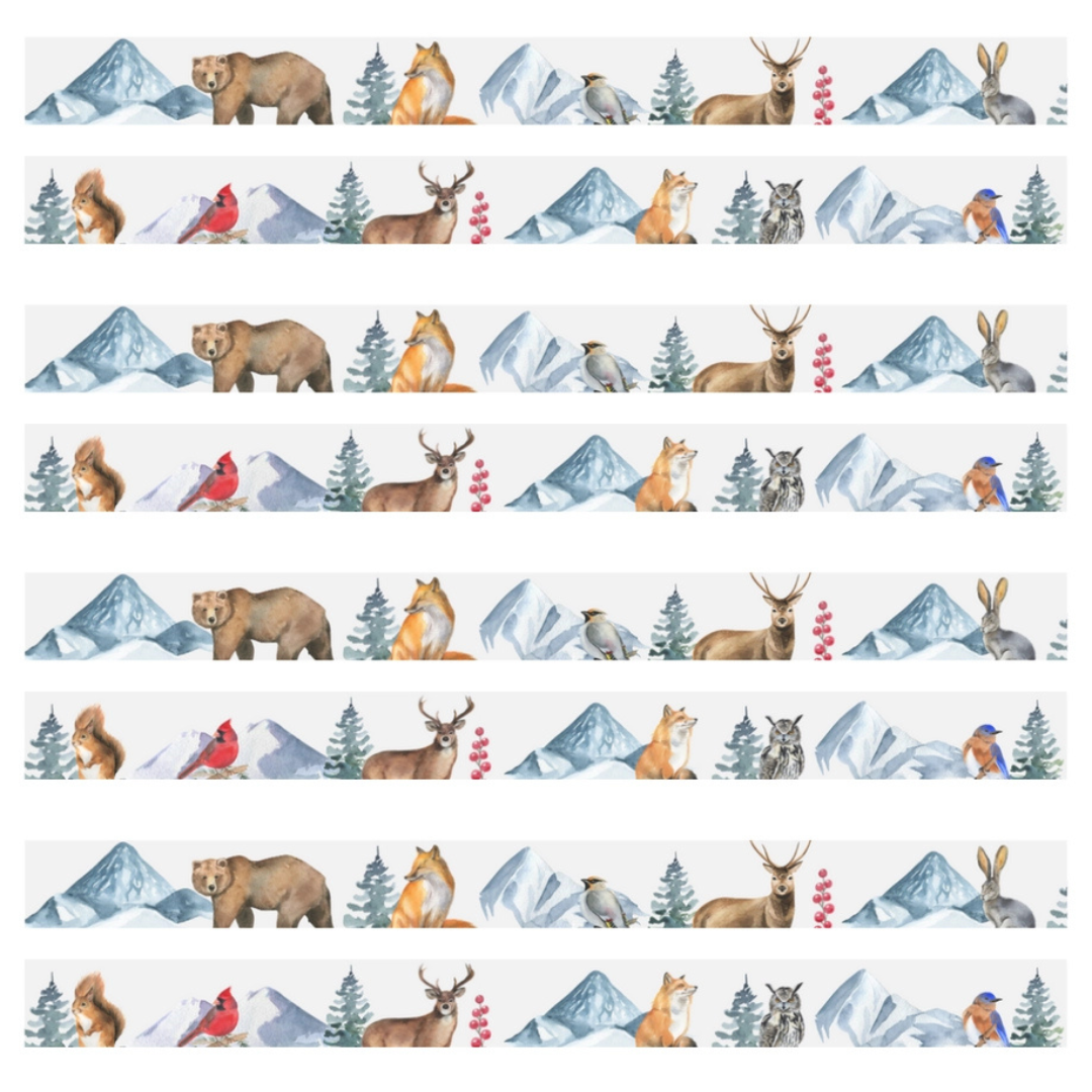 Cinta adhesiva - Wild Winter - 15 mm x 10 m