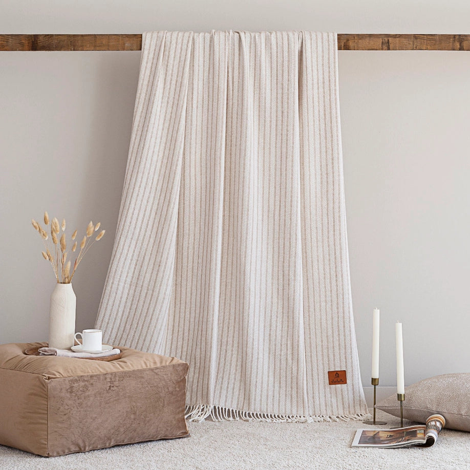 Manta plaid ARACENA - Taupe