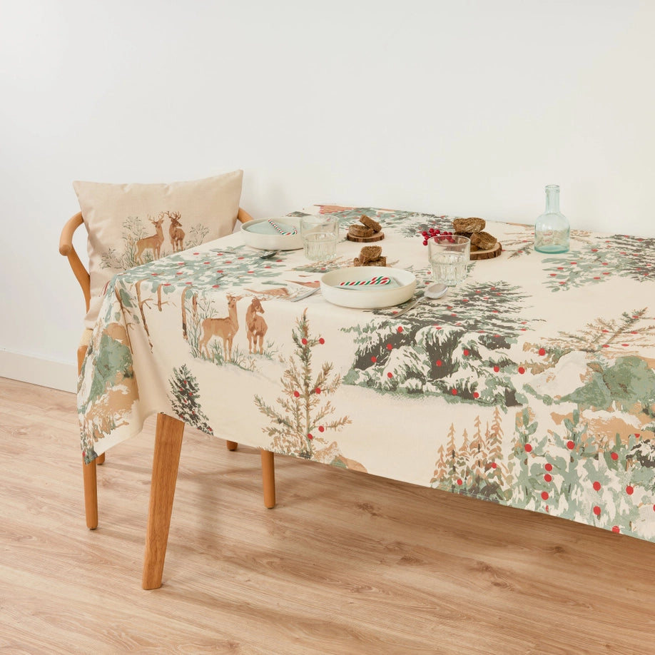 Tablecloth Touch Fabric Christmas Deer 250 x 140 cm