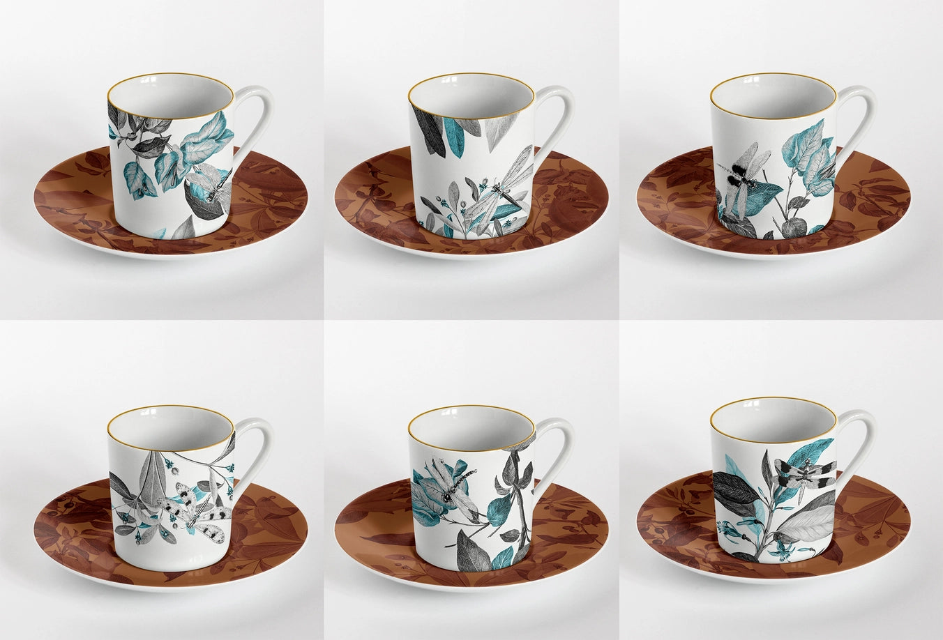Set de 6 tazas de café Black Dragon Pool