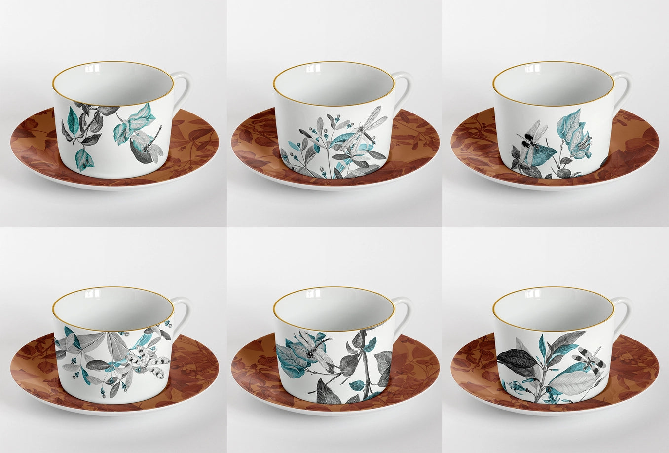Set de 6 tazas de té Black Dragon Pool
