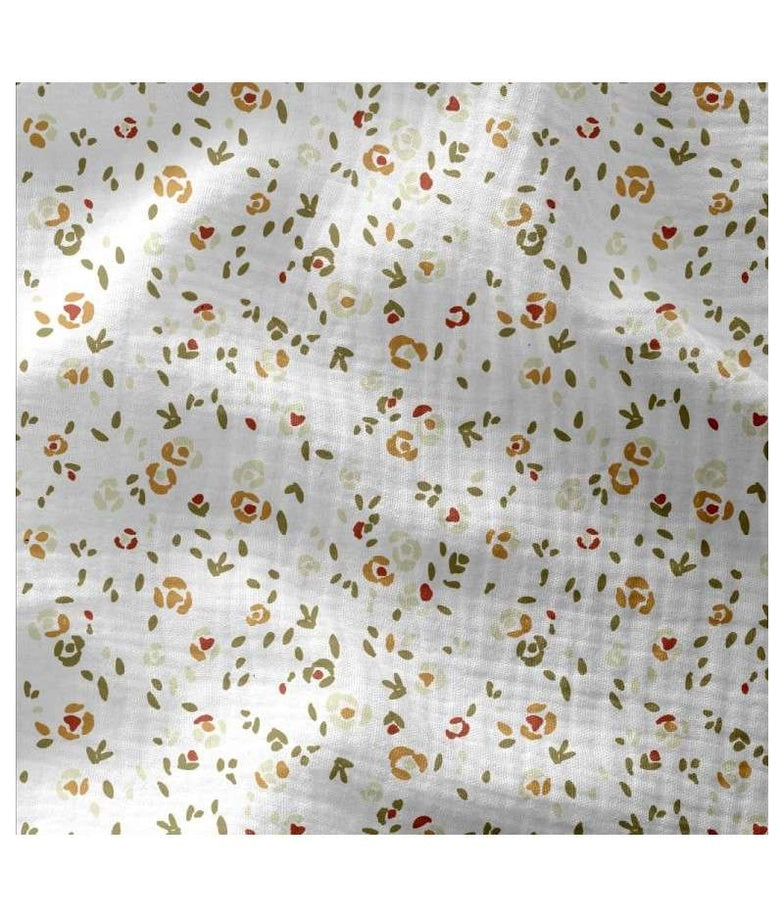 Manta blanca con estampados en camello y caqui