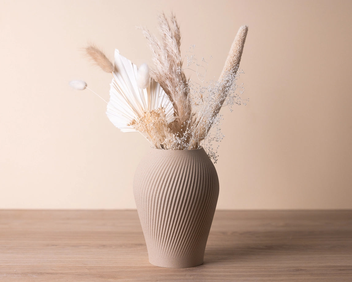 Jarrón de hermético, a base de madera - Antiq - Color Beige