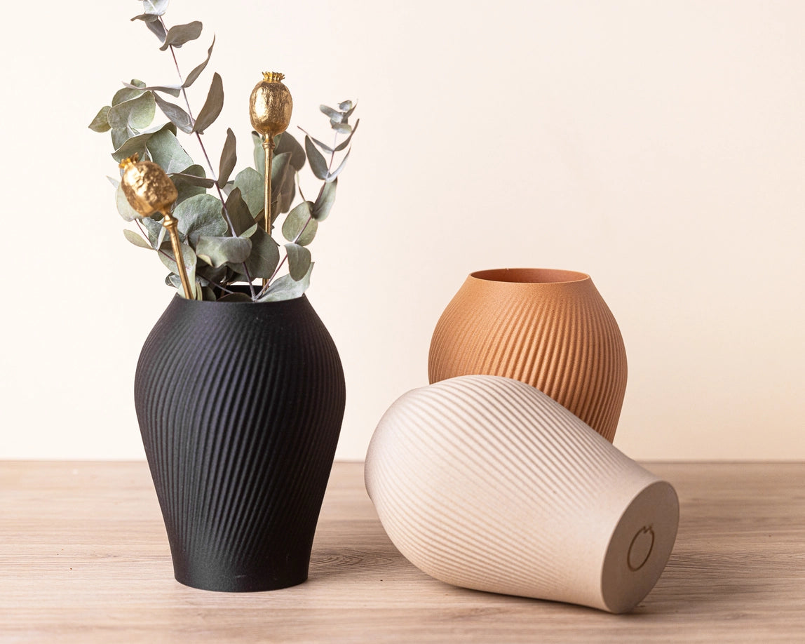 Jarrón de hermético, a base de madera - Antiq - Color Terracota