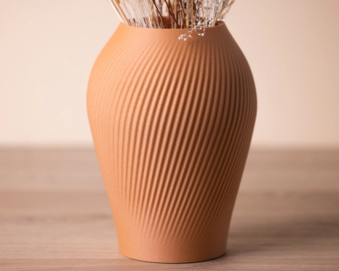 Jarrón de hermético, a base de madera - Antiq - Color Terracota