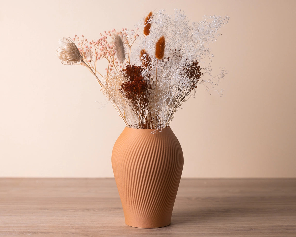 Jarrón de hermético, a base de madera - Antiq - Color Terracota
