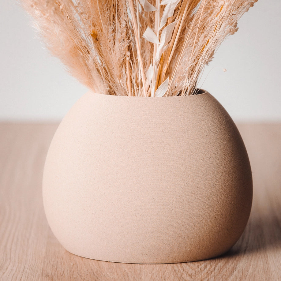 Jarrón hermético, a base de madera - Galen - Color Beige