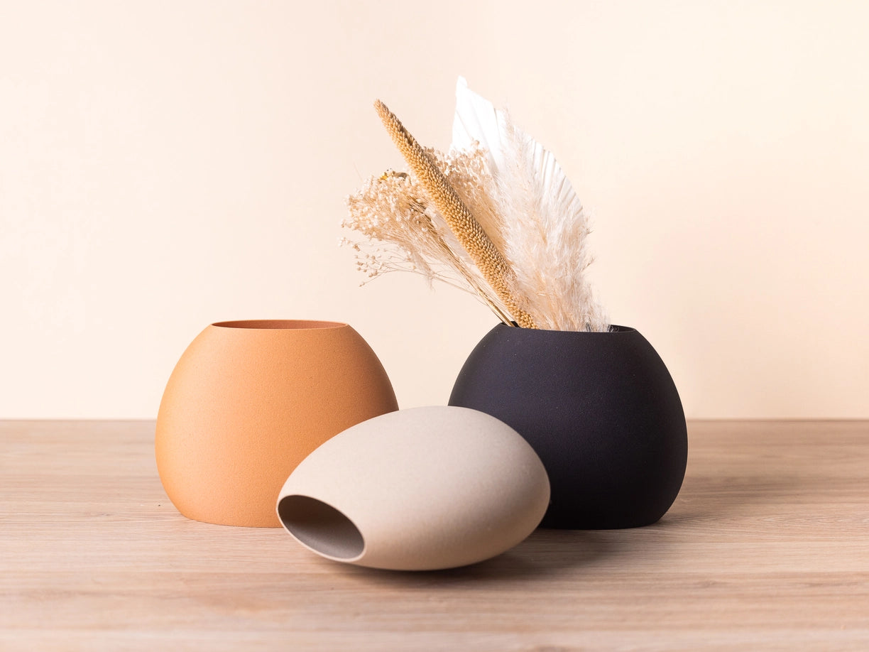 Jarrón hermético, a base de madera - Galen - Color Terracota