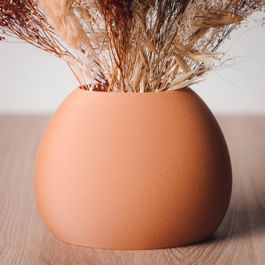 Jarrón hermético, a base de madera - Galen - Color Terracota