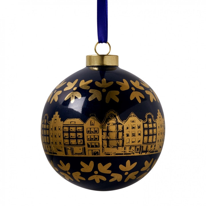 Bola de Navidad Golden Canal Houses Blue