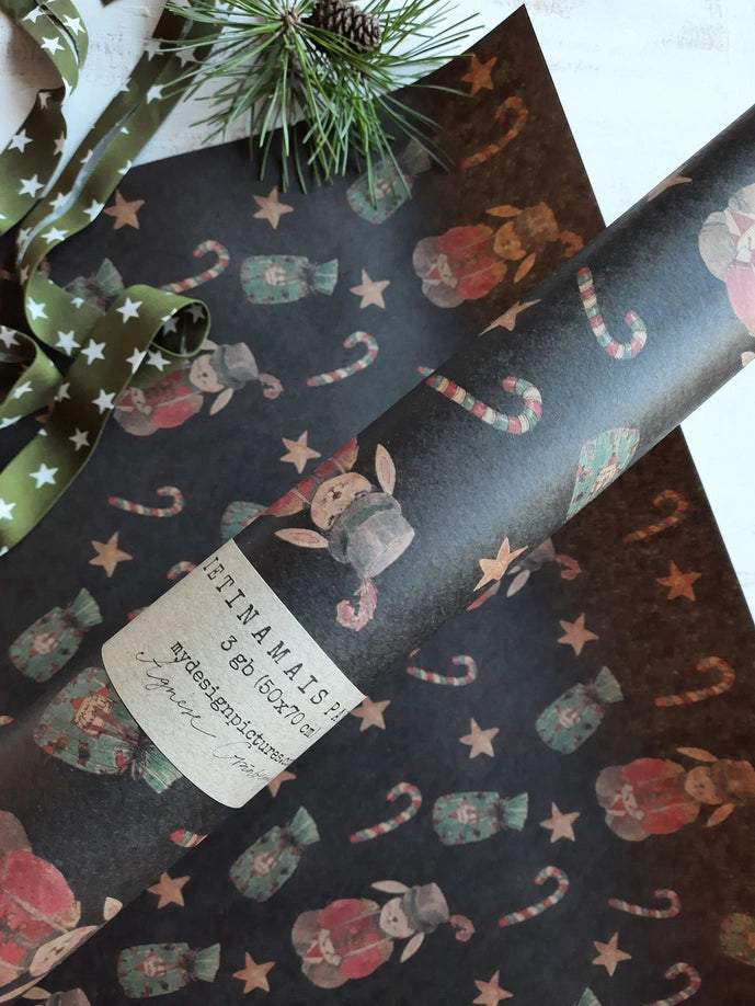 Papel de regalo Kraft con diseño de conejo