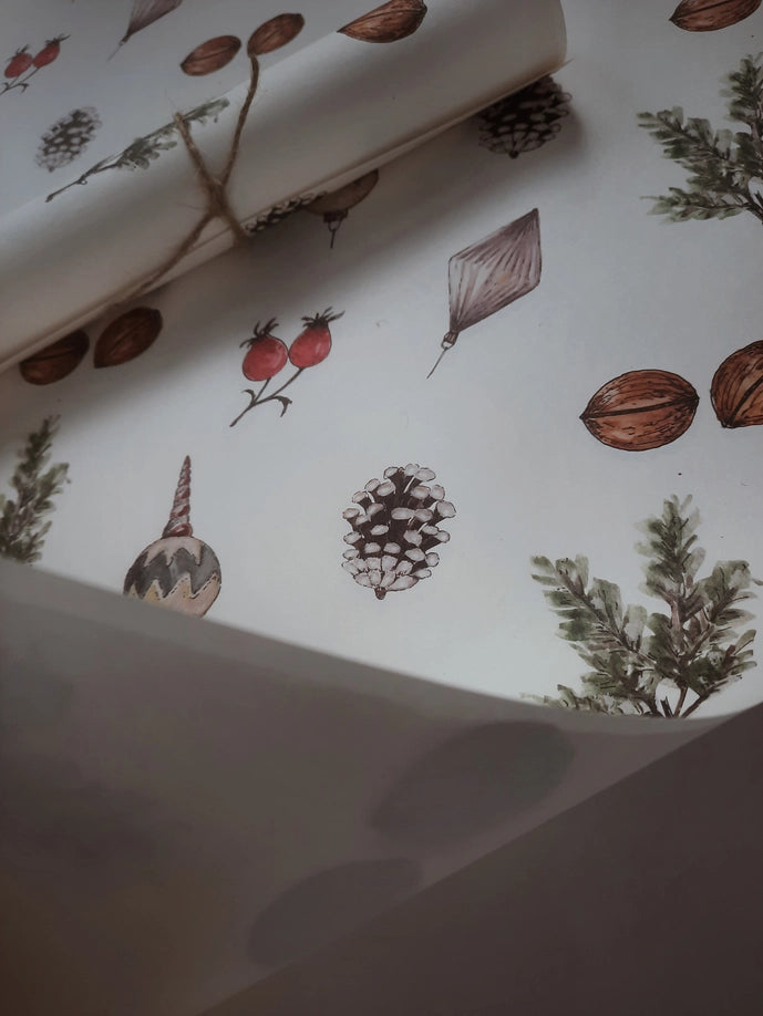 Juego de 3 piezas de papel de regalo de color blanco puro para decoración navideña