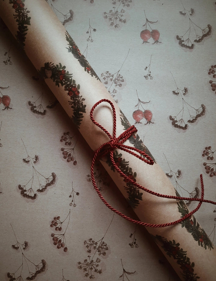 Papel de regalo Kraft para coronas navideñas