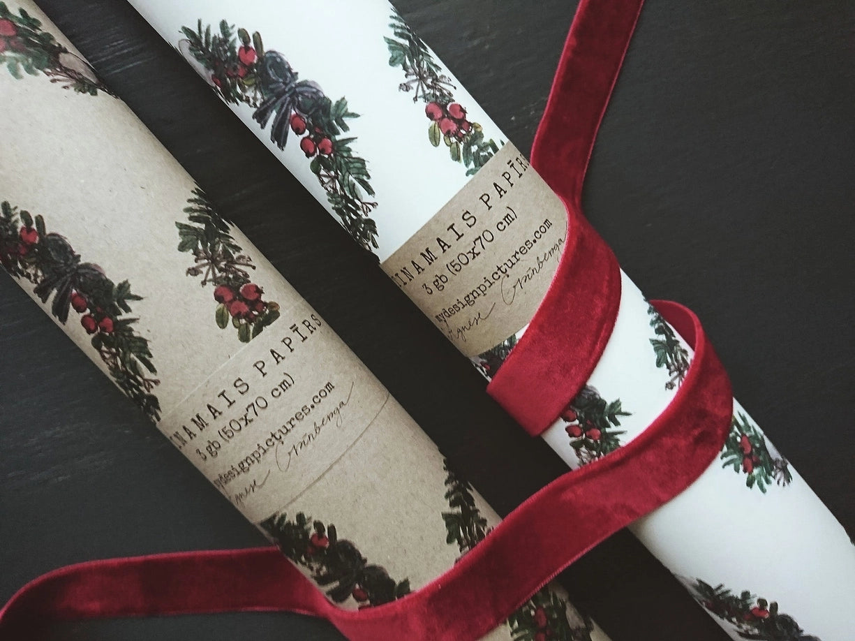 Papel de regalo Kraft para coronas navideñas