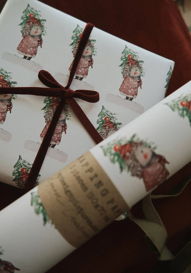 Papel de regalo blanco para erizos