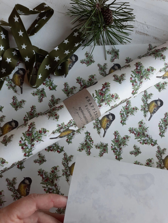 Papel de regalo Tit Bird