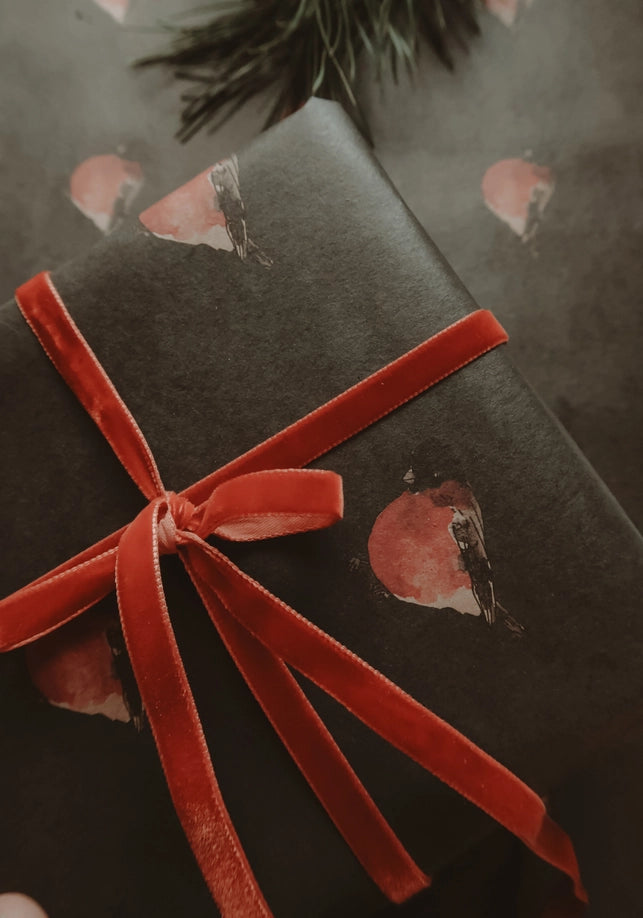 Juego de 3 piezas de papel de regalo Kraft Red Robin