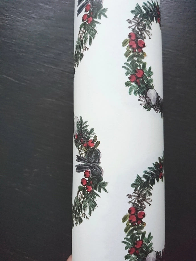 Juego de 3 piezas de papel de regalo blanco puro con forma de corona de Navidad