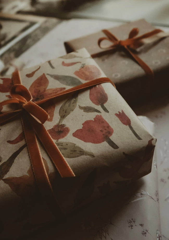 Juego de 3 piezas de papel de regalo Kraft TULIPS
