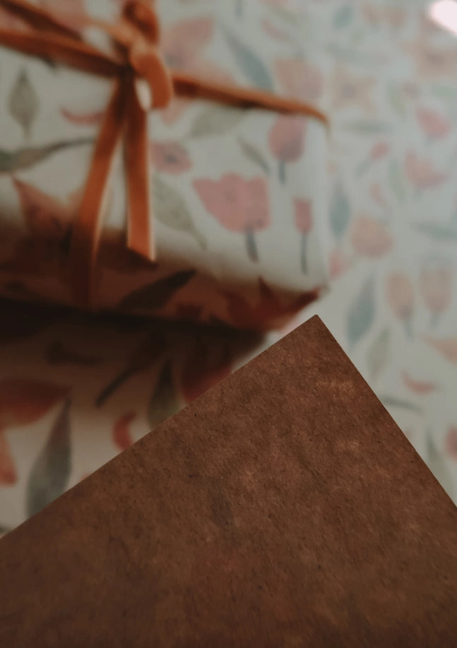 Juego de 3 piezas de papel de regalo Kraft TULIPS