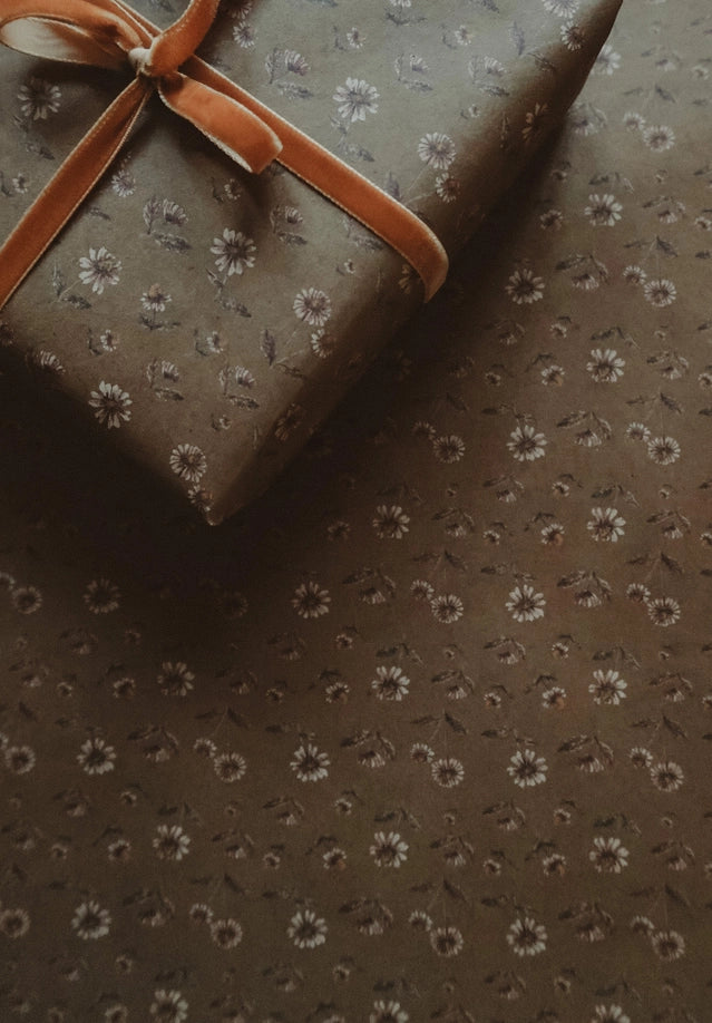 Juego de 3 piezas de papel de regalo Kraft con forma de margaritas