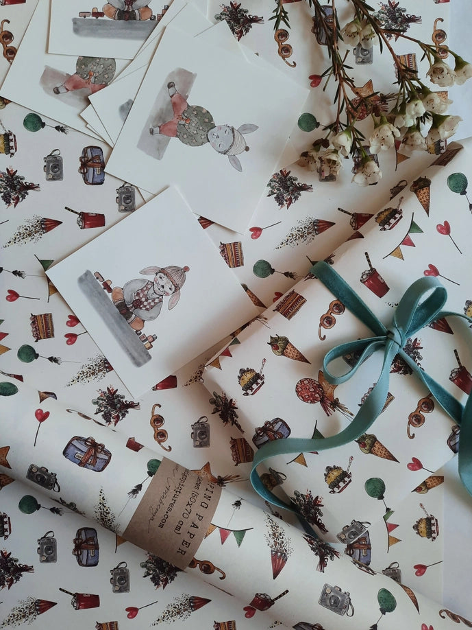 Juego de 3 piezas de papel de regalo para fiestas infantiles de color blanco puro