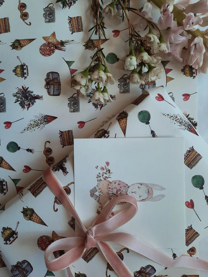 Juego de 3 piezas de papel de regalo para fiestas infantiles de color blanco puro