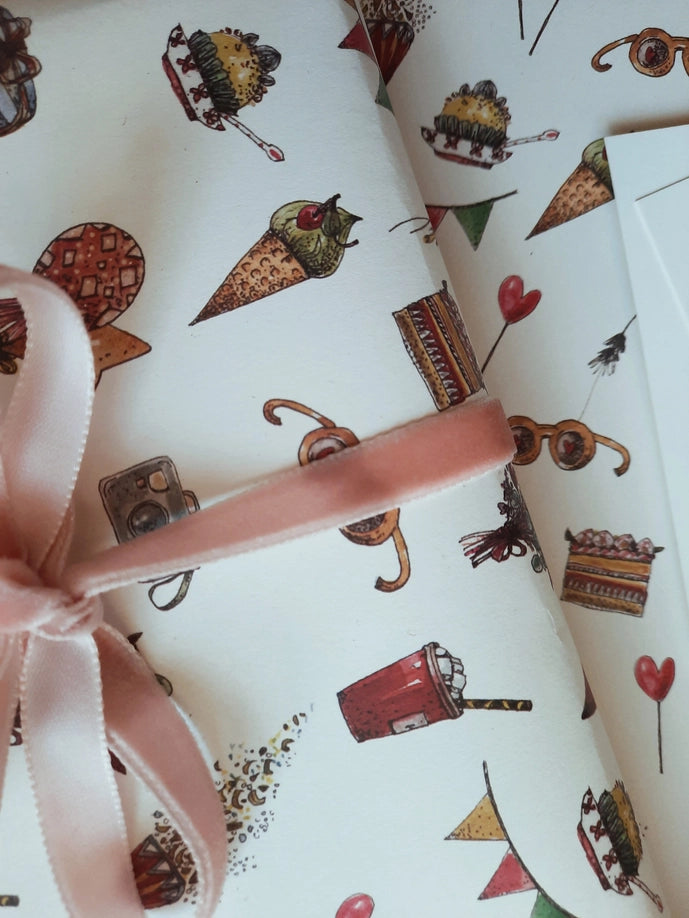 Juego de 3 piezas de papel de regalo para fiestas infantiles de color blanco puro