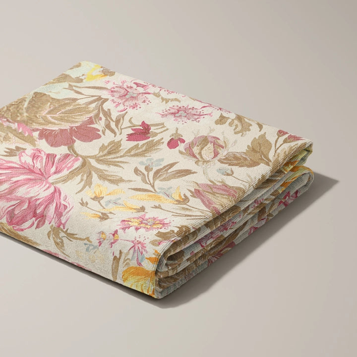 Toalla de playa grande con estampado floral rosa 100x180 cm