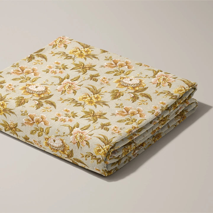 Toalla de playa grande con estampado floral amarillo 100x180 cm