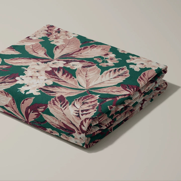 Toalla de playa grande con estampado floral verde 100x180 cm