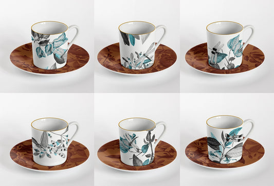 Black Dragon Pool Coffee Cup Set of 6